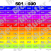 1000er Tafel auf 10 DIN A4 Seiten in 100er Schritten - Regenbogenbogen waagerecht- DOWNLOAD – Bild 4
