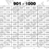 1000er Tafel auf 10 DIN A4 Seiten in 100er Schritten - schwarz weiss - weiße Zahlen – Bild 6
