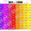 1000er Tafel auf 10 DIN A4 Seiten in 100er Schritten - Regenbogenbogen senkrecht - DOWNLOAD – Bild 6