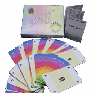 Reihen jagen - 1x1 Lernspiel zum kleinen 1 mal 1 inklusive der 0er Reihe ab der 2. Klasse in der Grundschule - 110 Spielkarten mit Anleitung